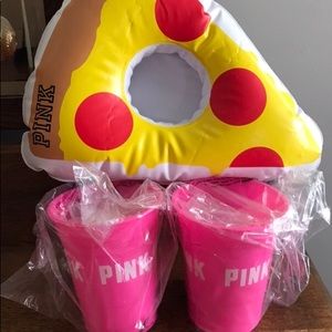 Vs pink cups and pizza float lot new